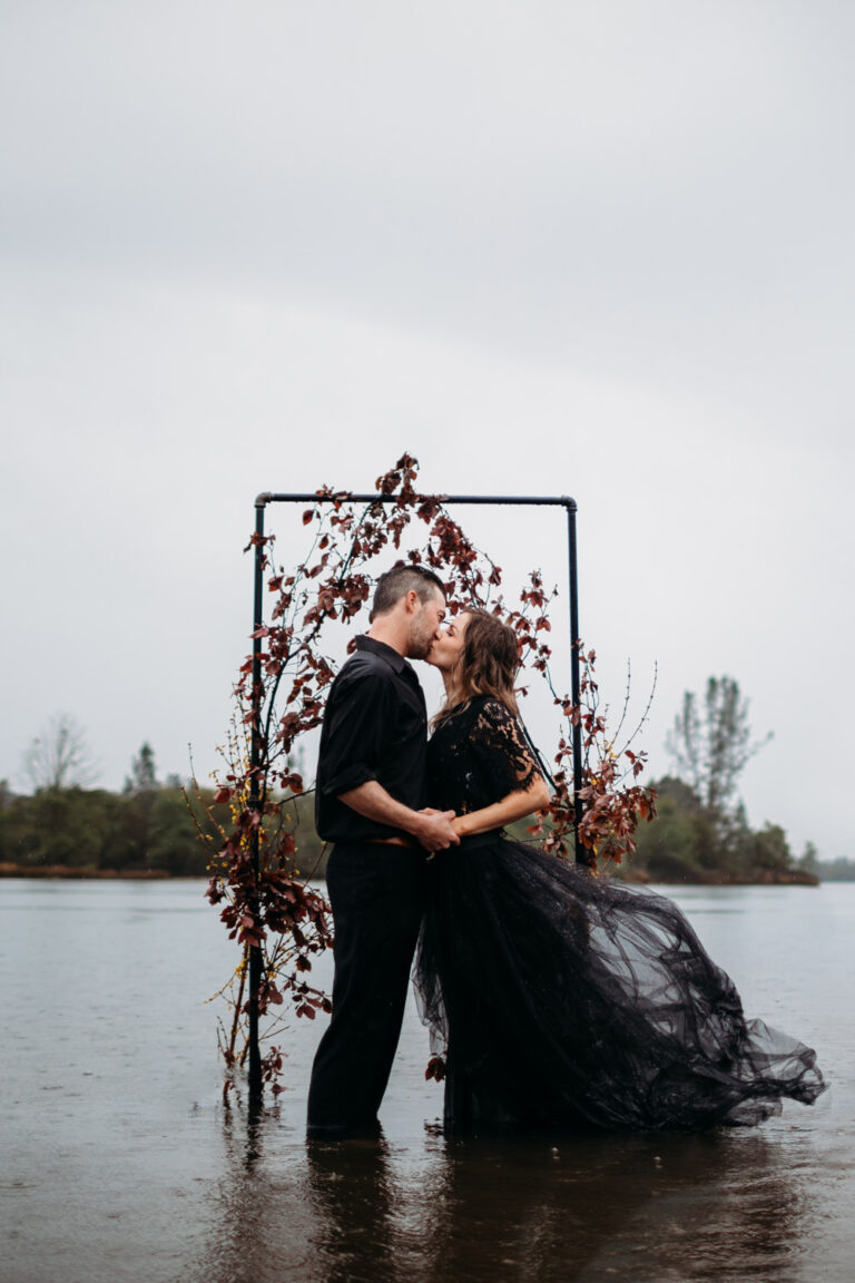 Black Wedding Dress Elopement in Northern California