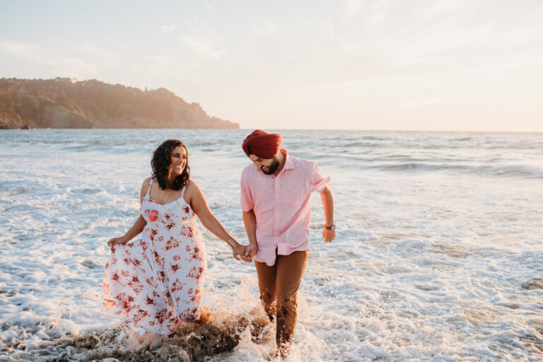 Palace of Fine Art and Beach Engagement Session in San Francisco