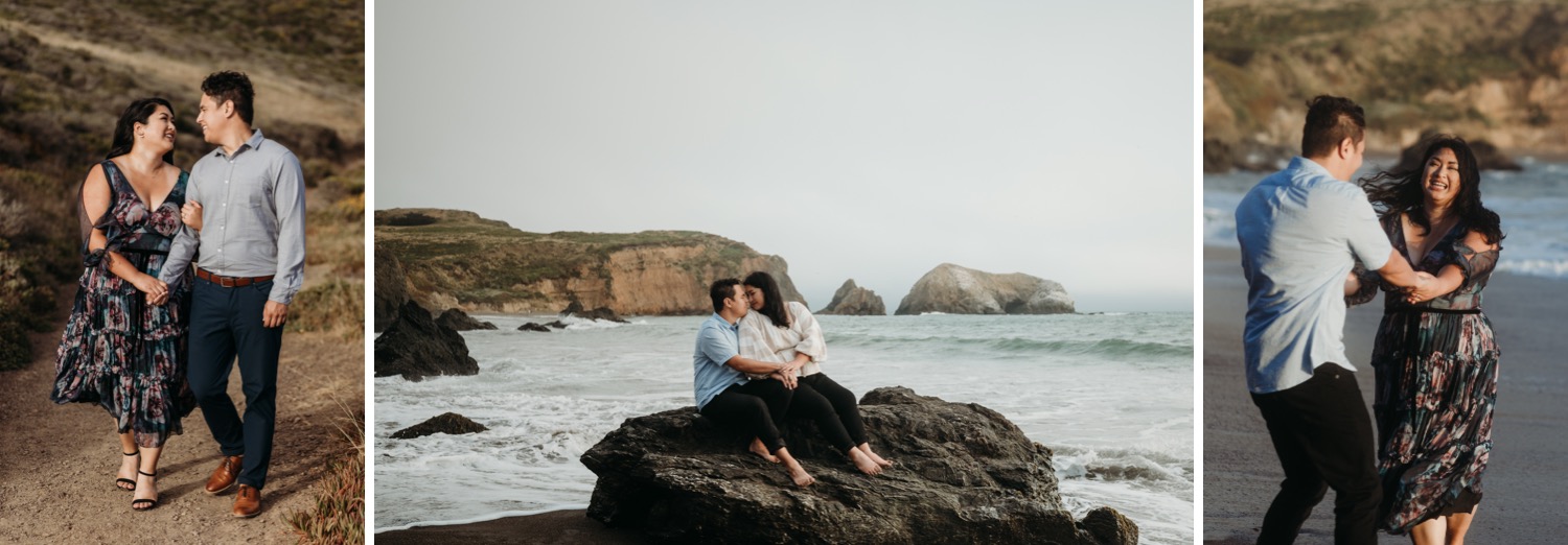 rodeo beach couple engagement