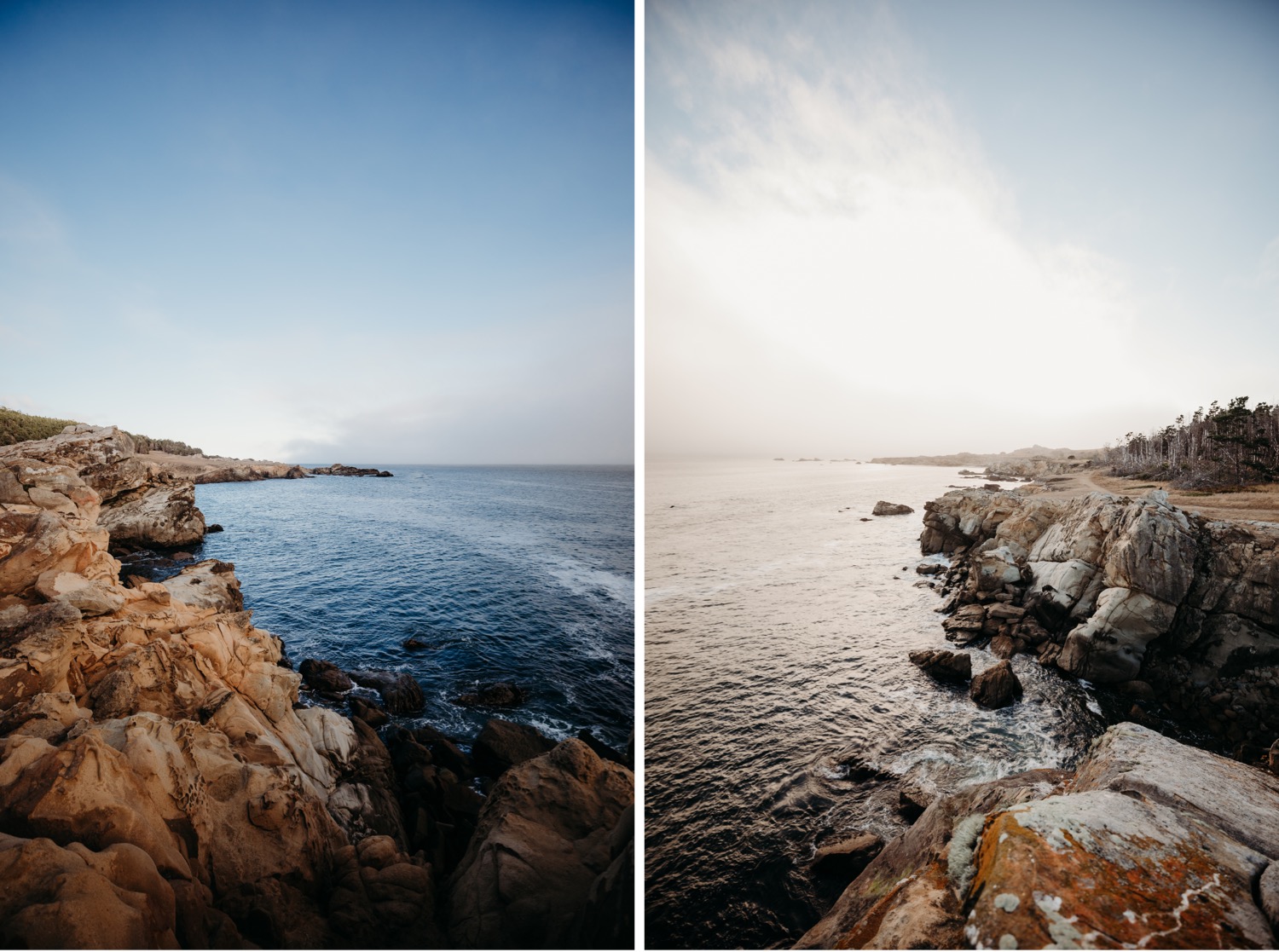 Two coastal views of Salt Point Park, CA